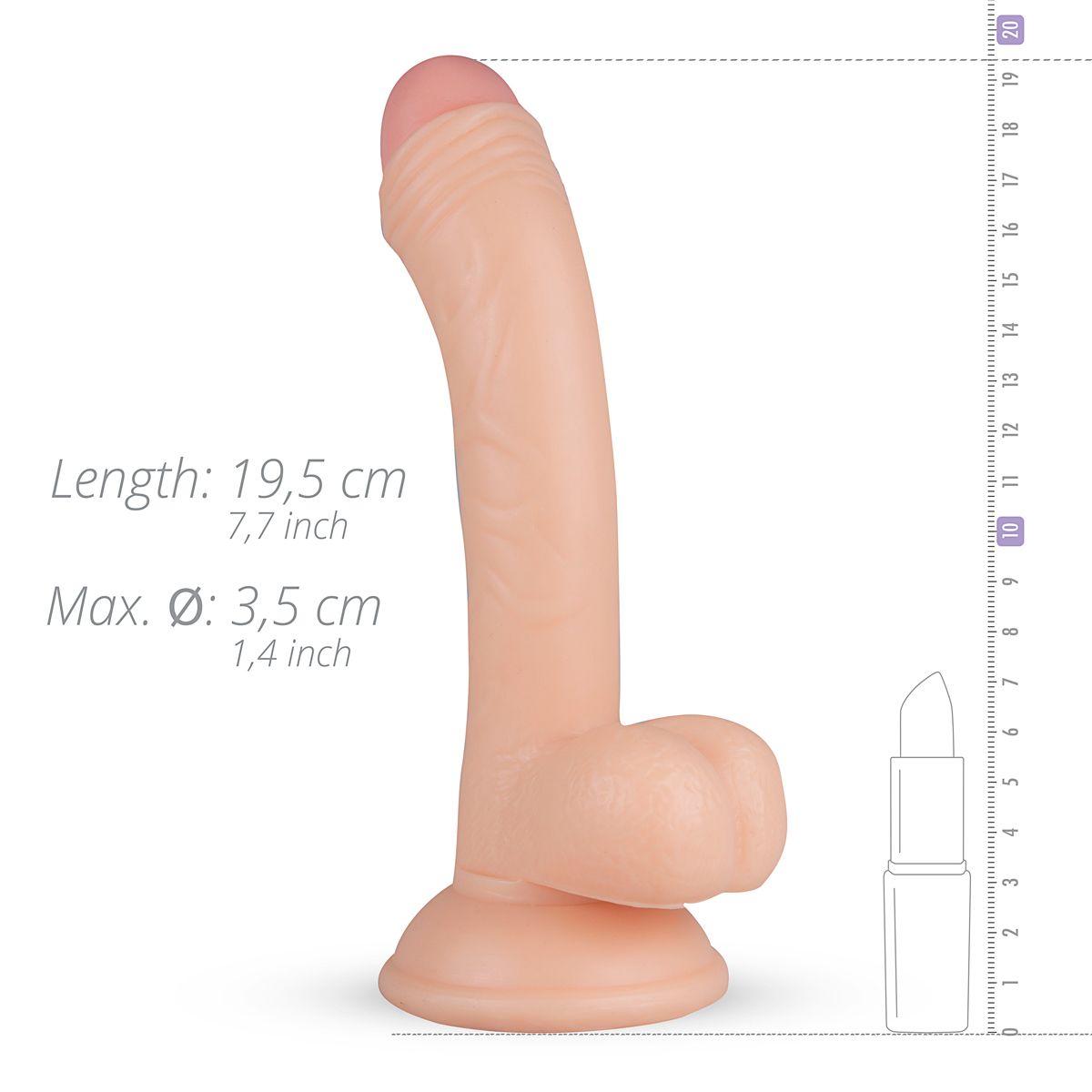 Vince Realistische Dildo Met Balzak - 19,5 cm