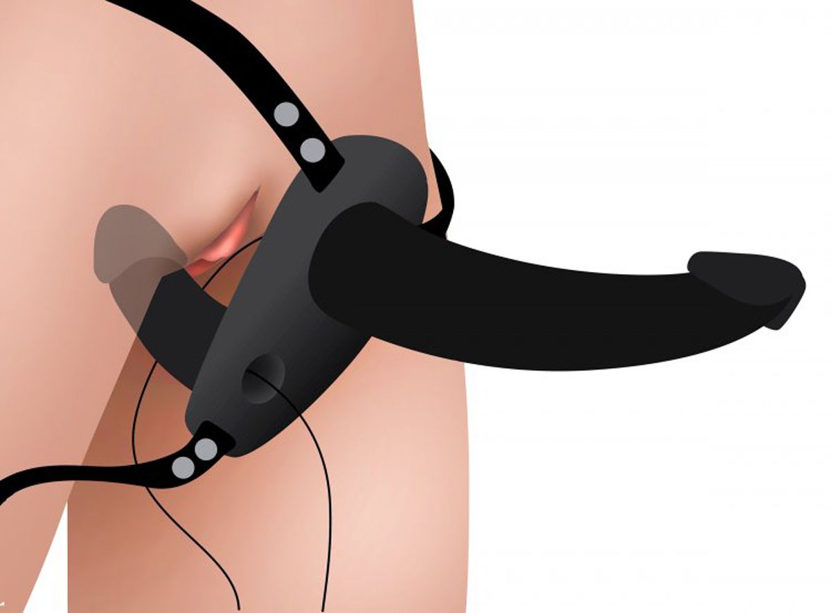 Power Pegger Dubbele Strap-On Vibrator