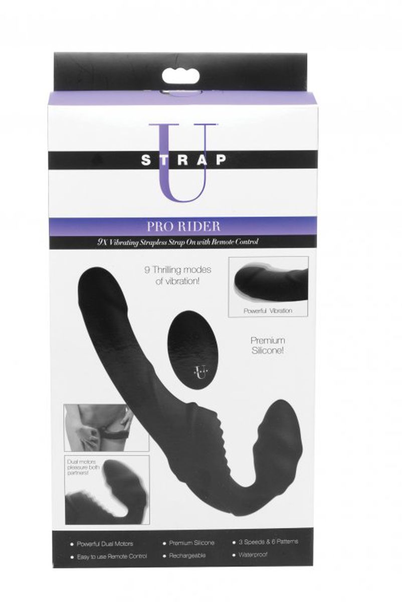 Pro Rider Strapless Strap-on Vibrator - Zwart