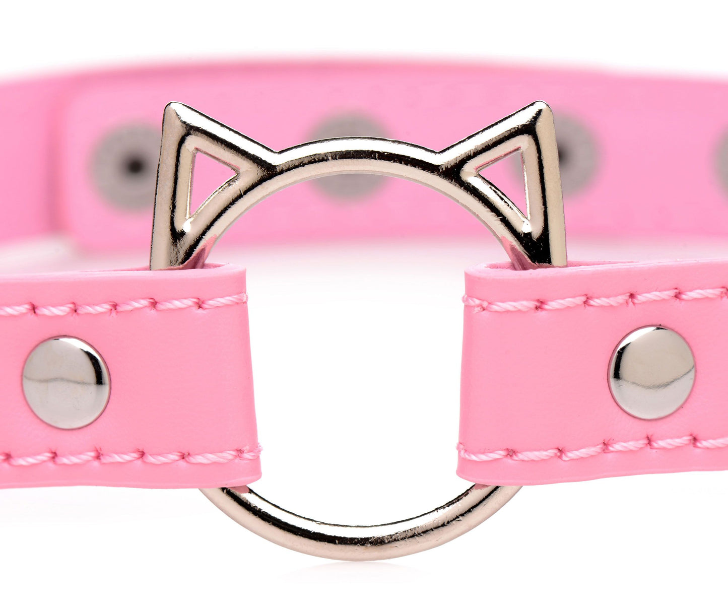 Kinky Kitty Ring Slim Choker - Roze