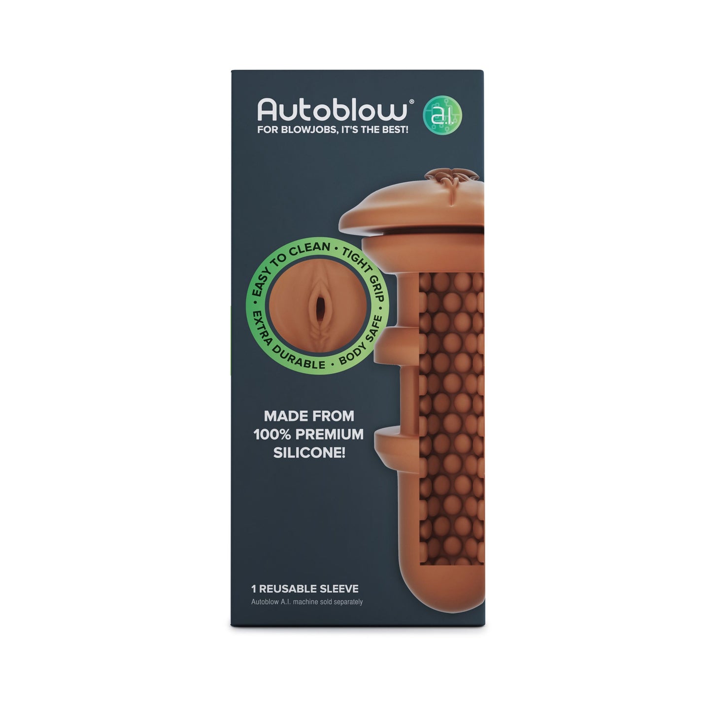 Autoblow - A.I. Siliconen Vagina Sleeve - Bruin
