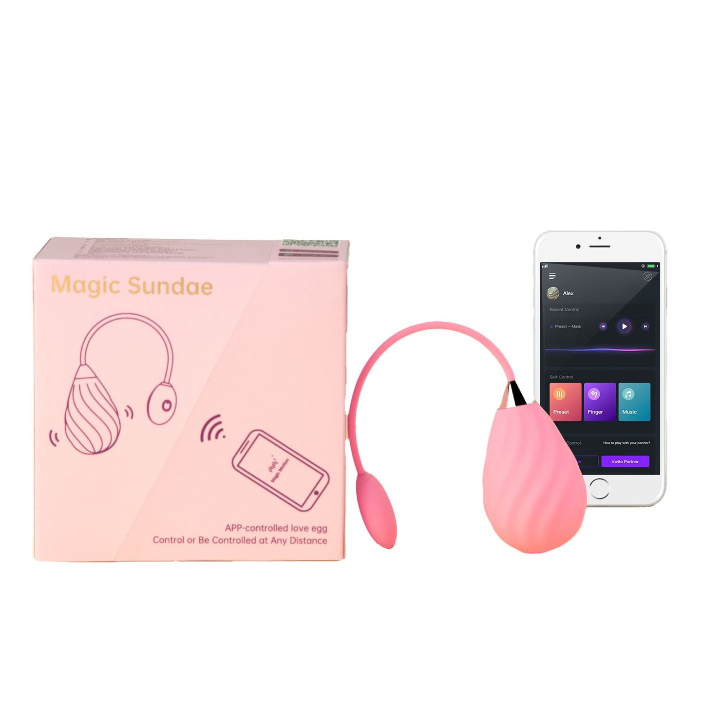 Magic Sundae App Controlled Vibratie Eitje - Roze
