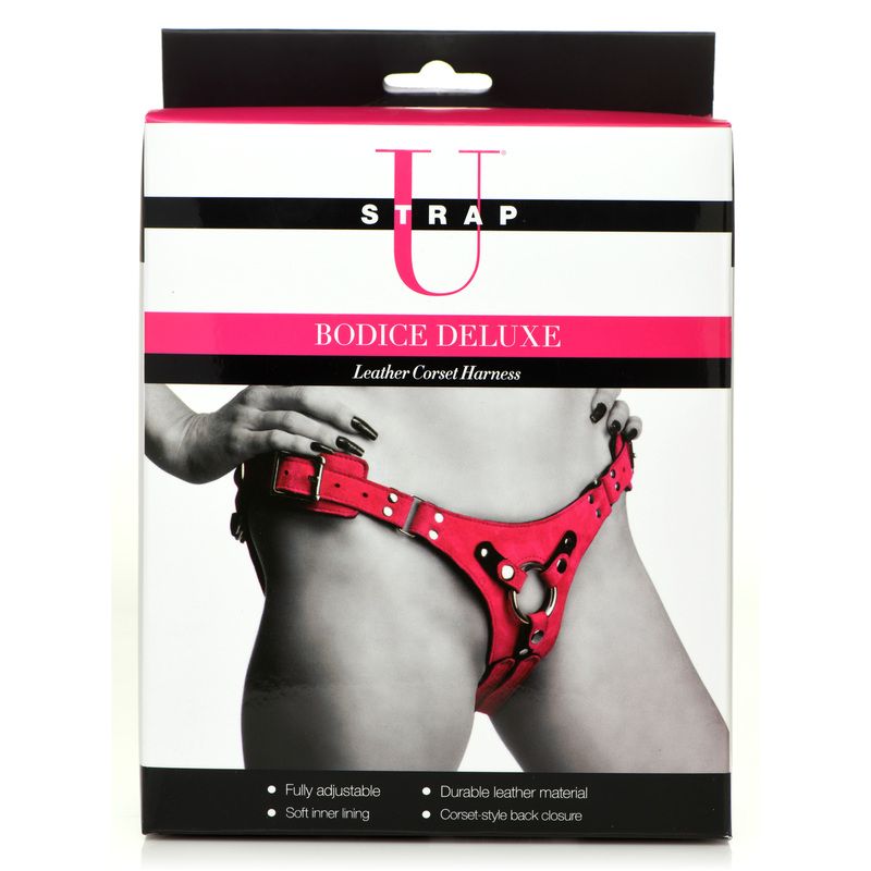 Korset Deluxe Leren Strap On - Roze