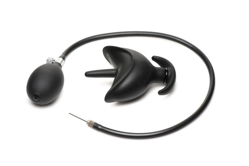 Opblaasbare Siliconen Anaal Plug - Zwart