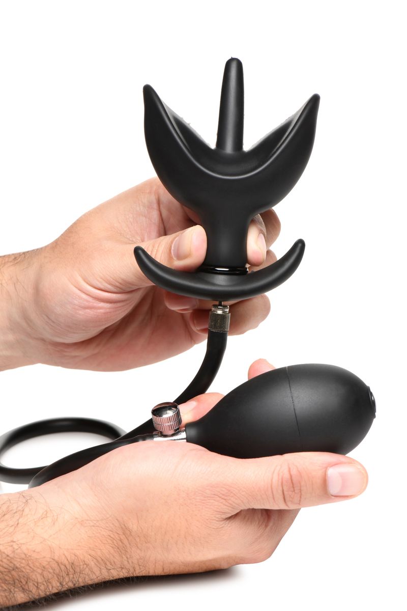 Opblaasbare Siliconen Anaal Plug - Zwart