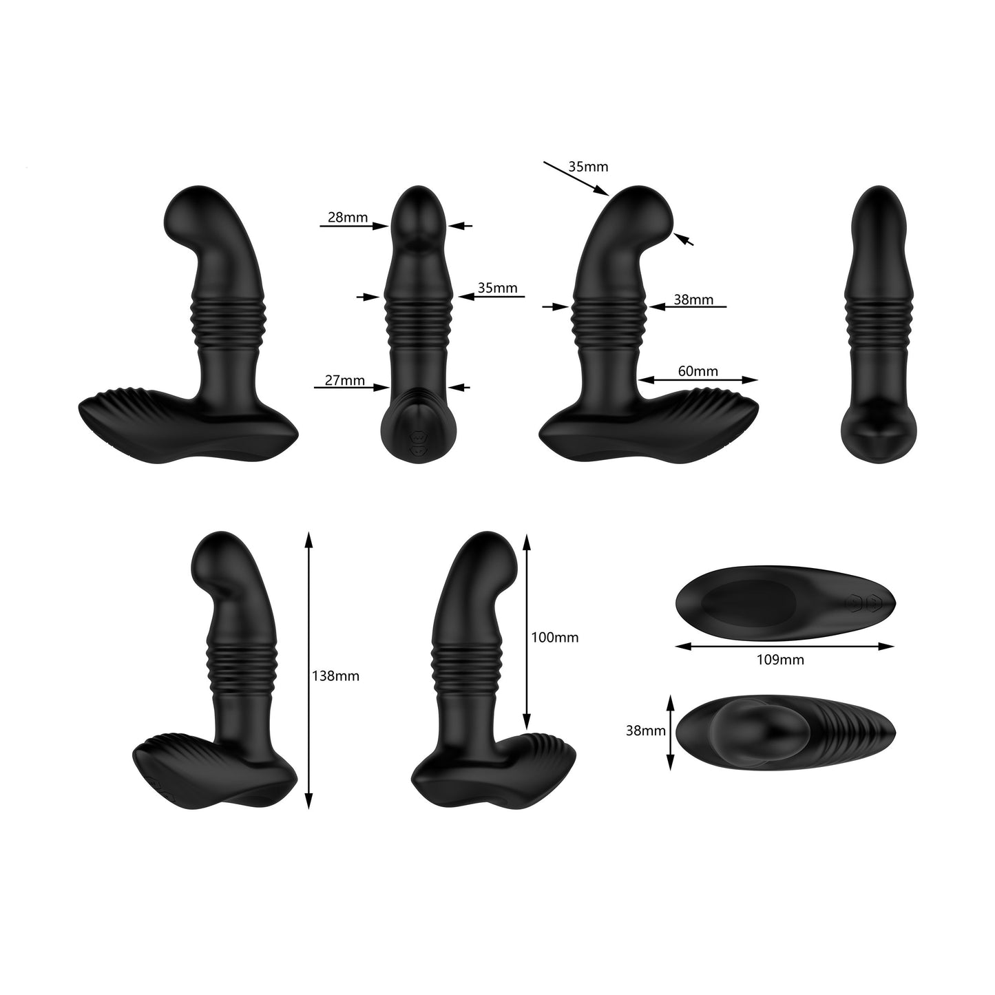 Nexus - Thrust Stotende Prostaat Massager Met Afstandsbediening - Zwart