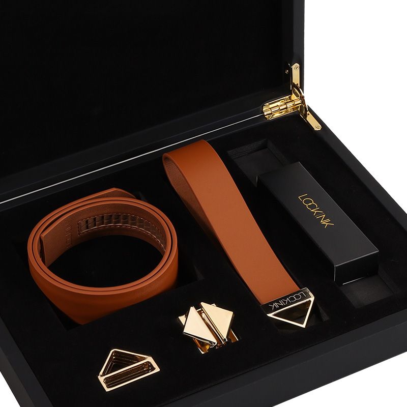 LOCKINK - Halsband met Riem Set - bruin