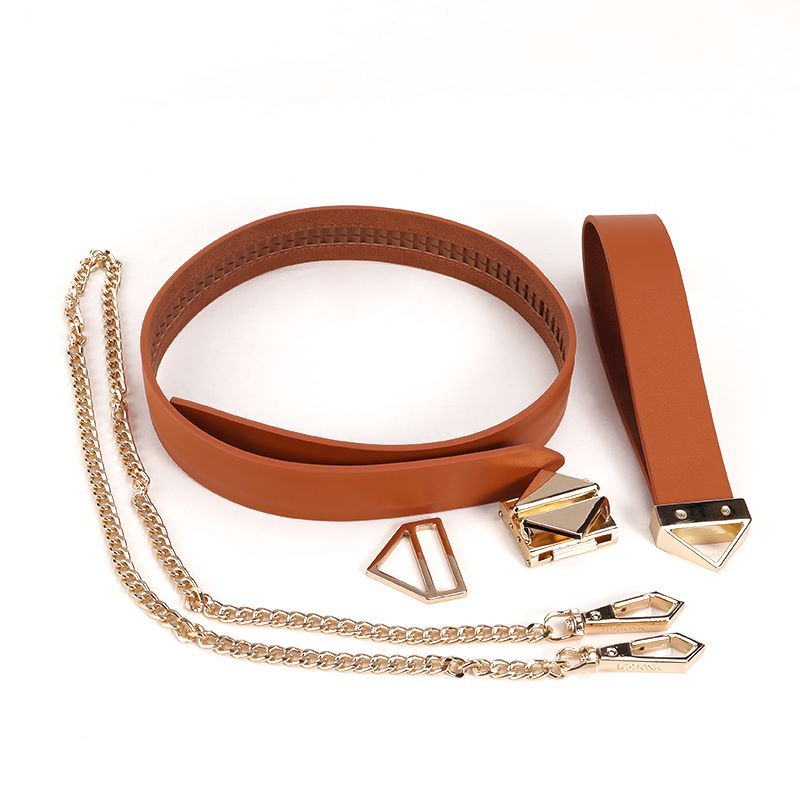 LOCKINK - Halsband met Riem Set - bruin