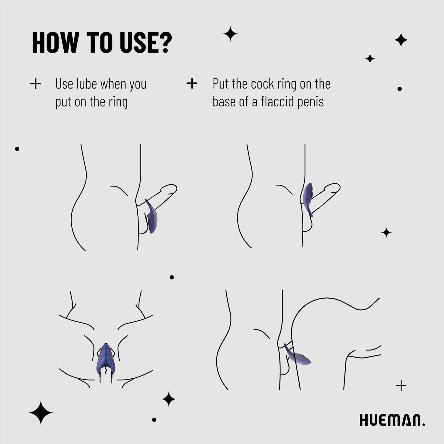 Hueman - Neptune Vibrerende Cockring + Afstandsbediening