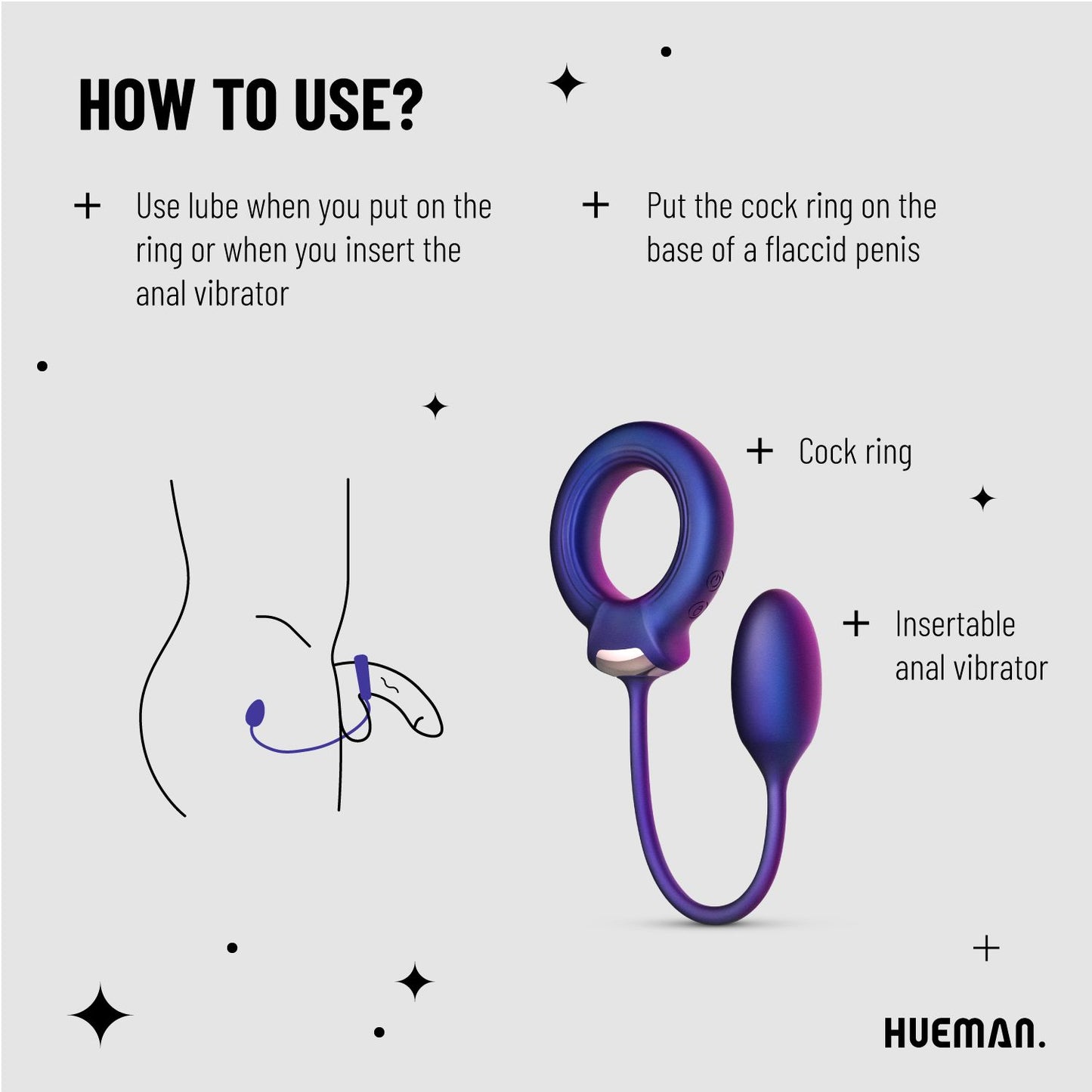Hueman - Cockring met Anaal Bal