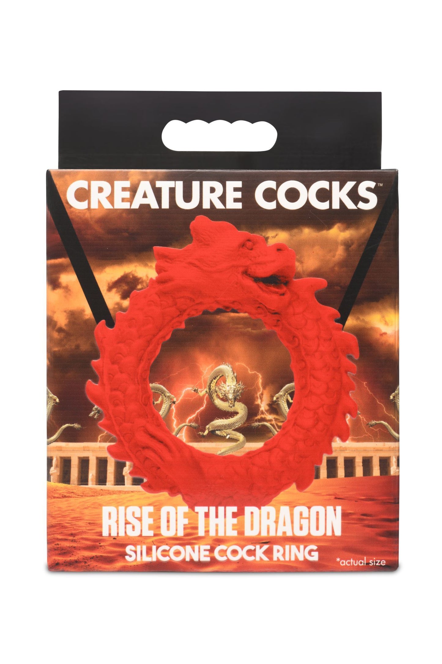 XR Brands - Rise of the Dragon Silliconen Penisring - Rood