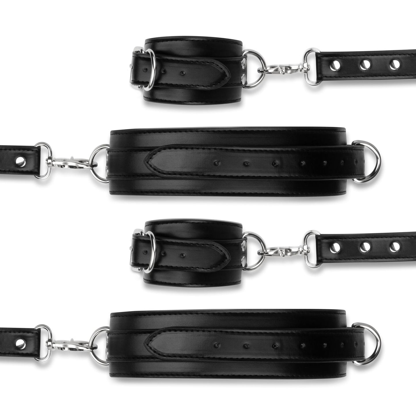 Bedroom Fantasies - Bondageharnas Handboeien en Hogtie Set - Zwart