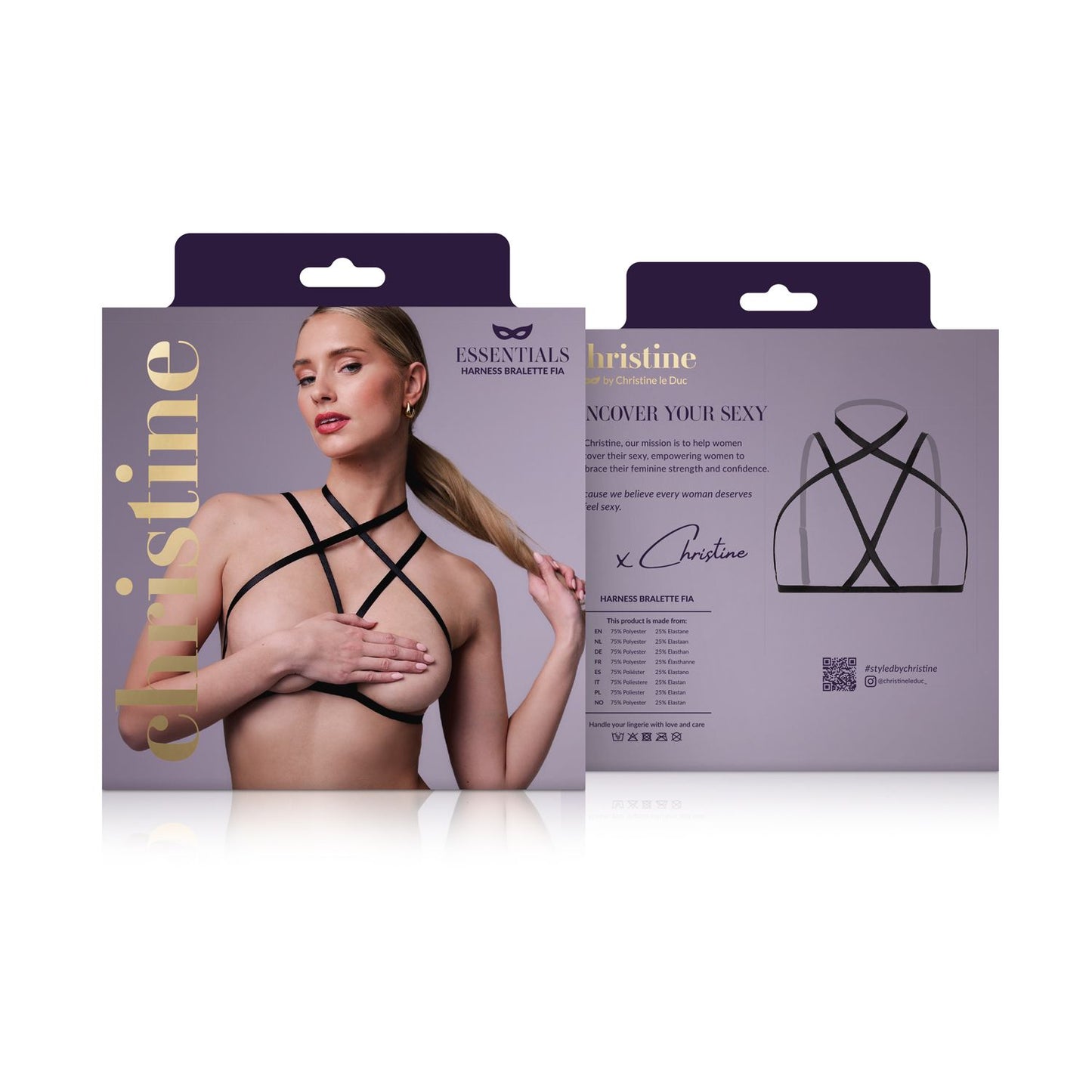 Strappy Harness Bralette Fia - zwart