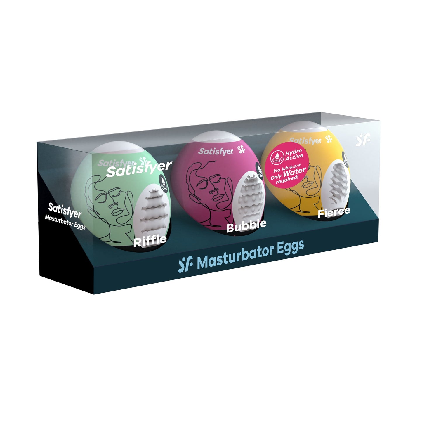 Satisfyer Masturbator Egg Set Riffle, Bubble & Fierce