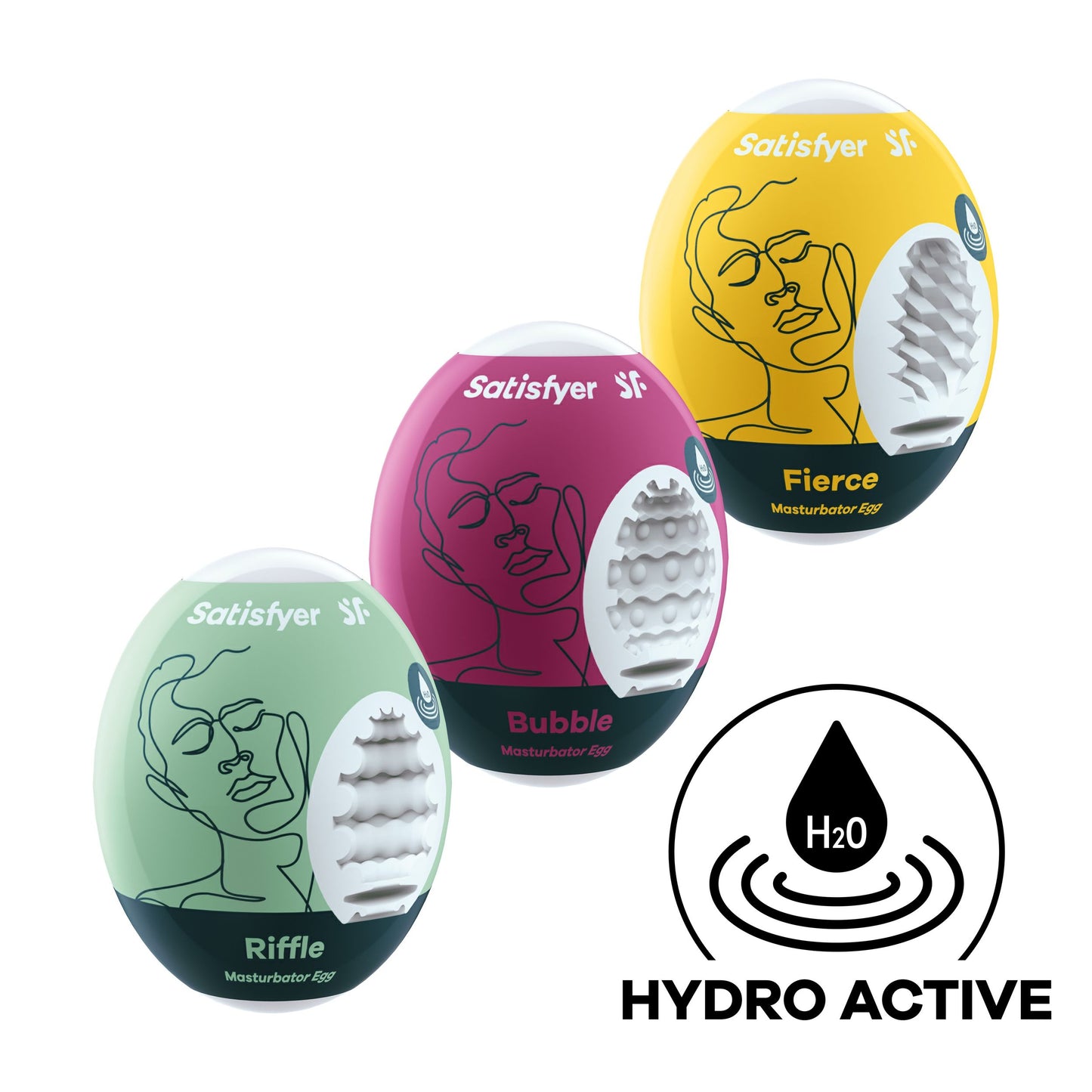 Satisfyer Masturbator Egg Set Riffle, Bubble & Fierce