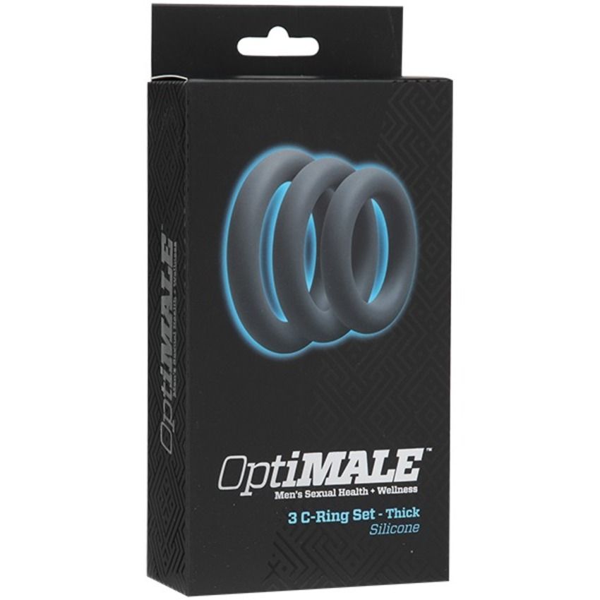 Doc Johnson - OptiMALE 3 C-Ring Set Dik - Grijs