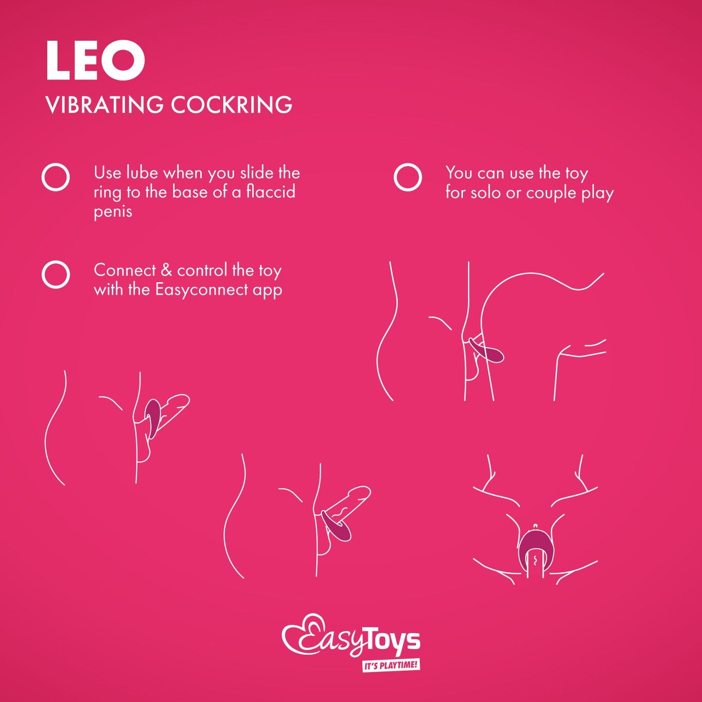 EasyConnect - Vibrerende Cockring Leo app gestuurd