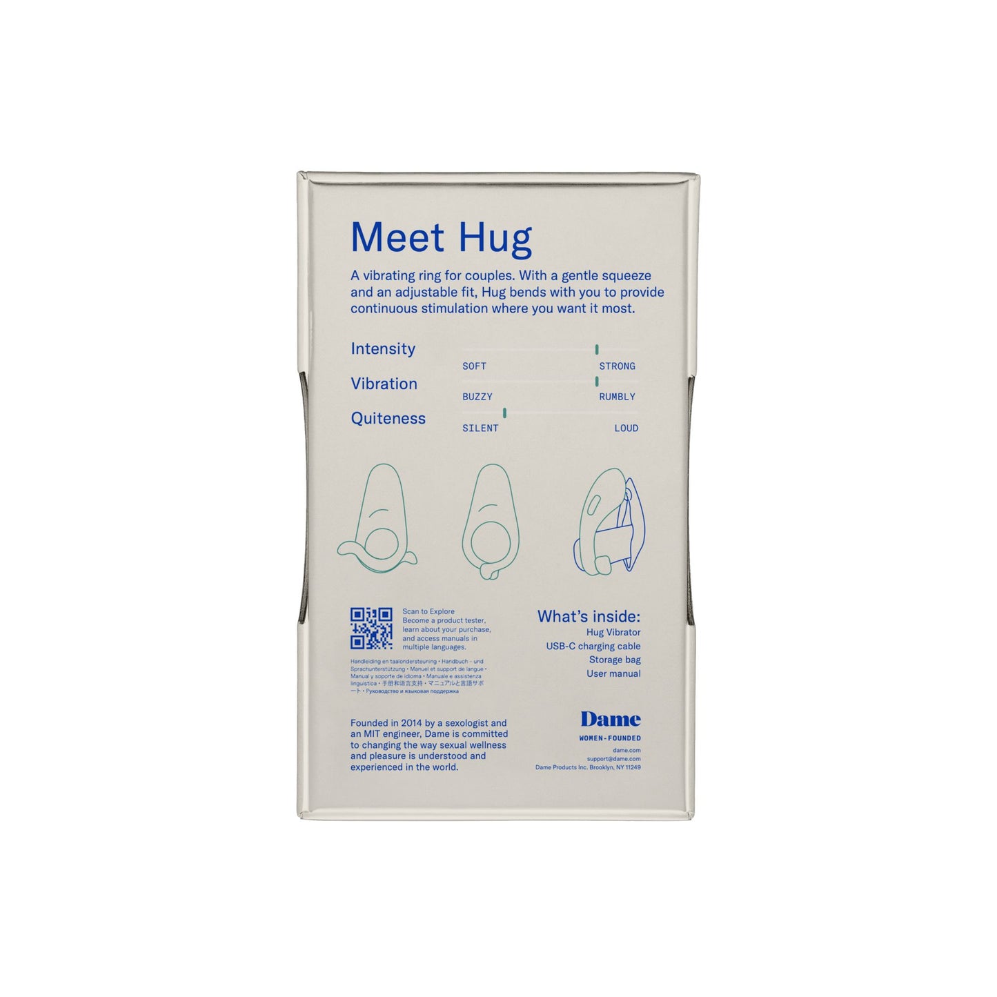 Dame - Hug Verstelbare Cockring - Steel Grey