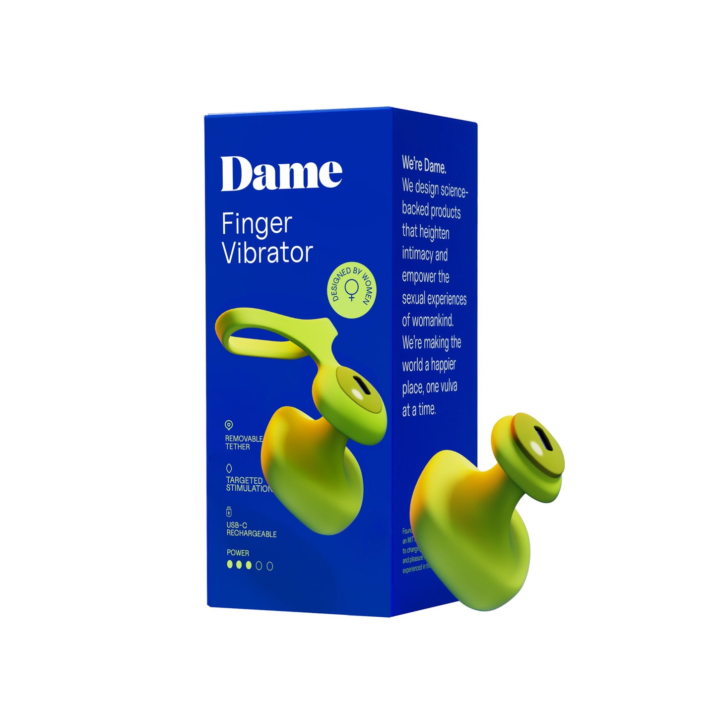 Dame - Fin 2.0 Vinger Vibrator - Citrus