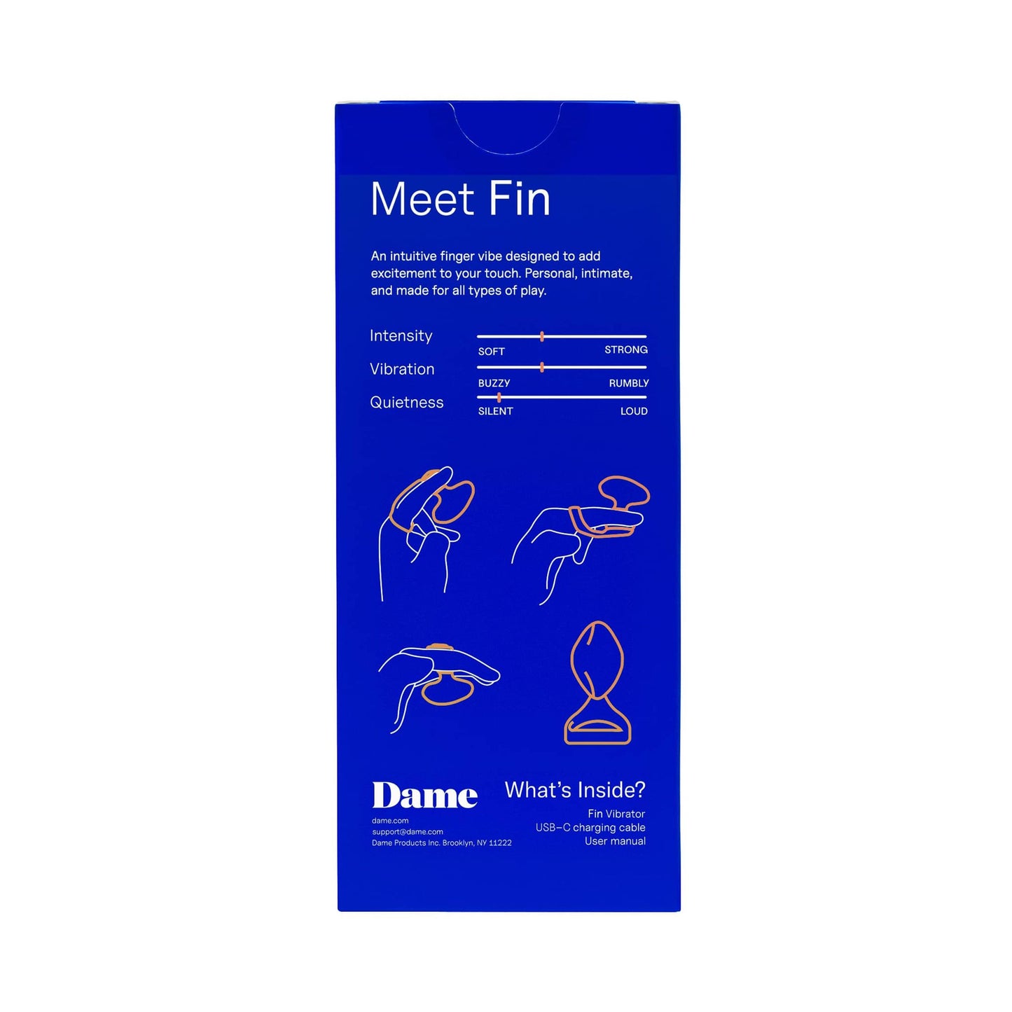 Dame - Fin 2.0 Vinger Vibrator - Citrus