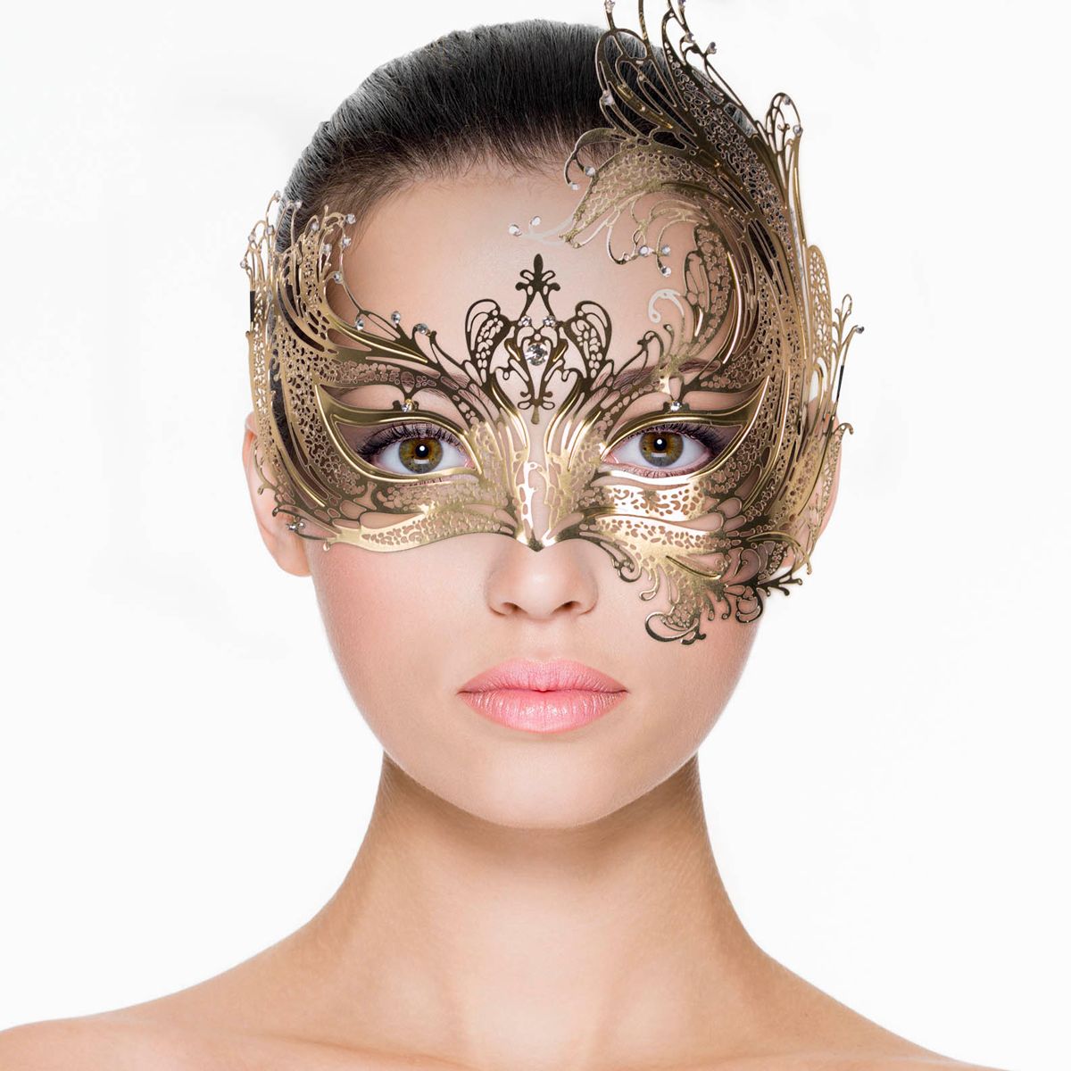  Open Venetiaans Masker - Goudkleurig