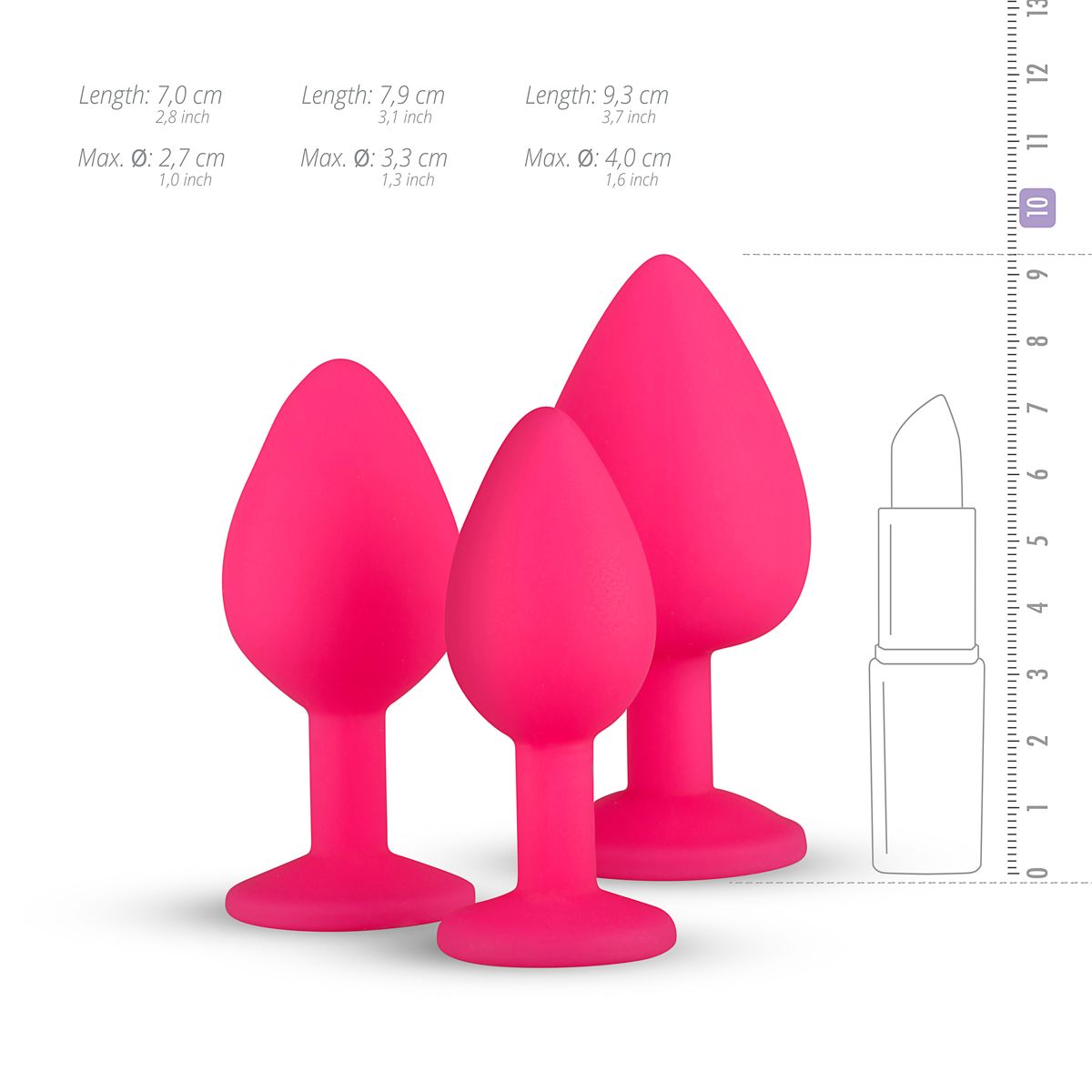 Siliconen Buttplug Met Diamant - Roze