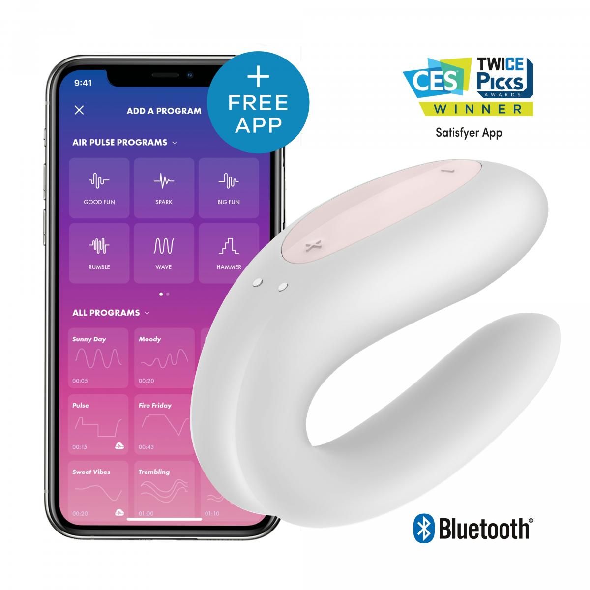Satisfyer Double Joy Koppel Vibrator- Wit