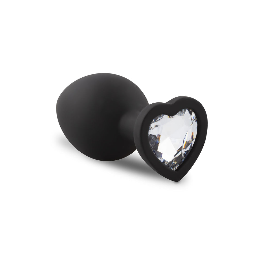 Siliconen Buttplug Set Met Diamantjes - Hart