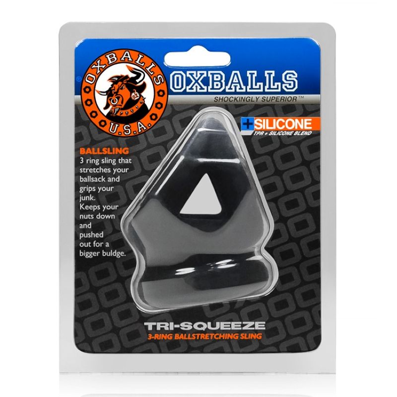 Oxballs - Tri-Squeeze Cockring en Ballstretcher - Zwart
