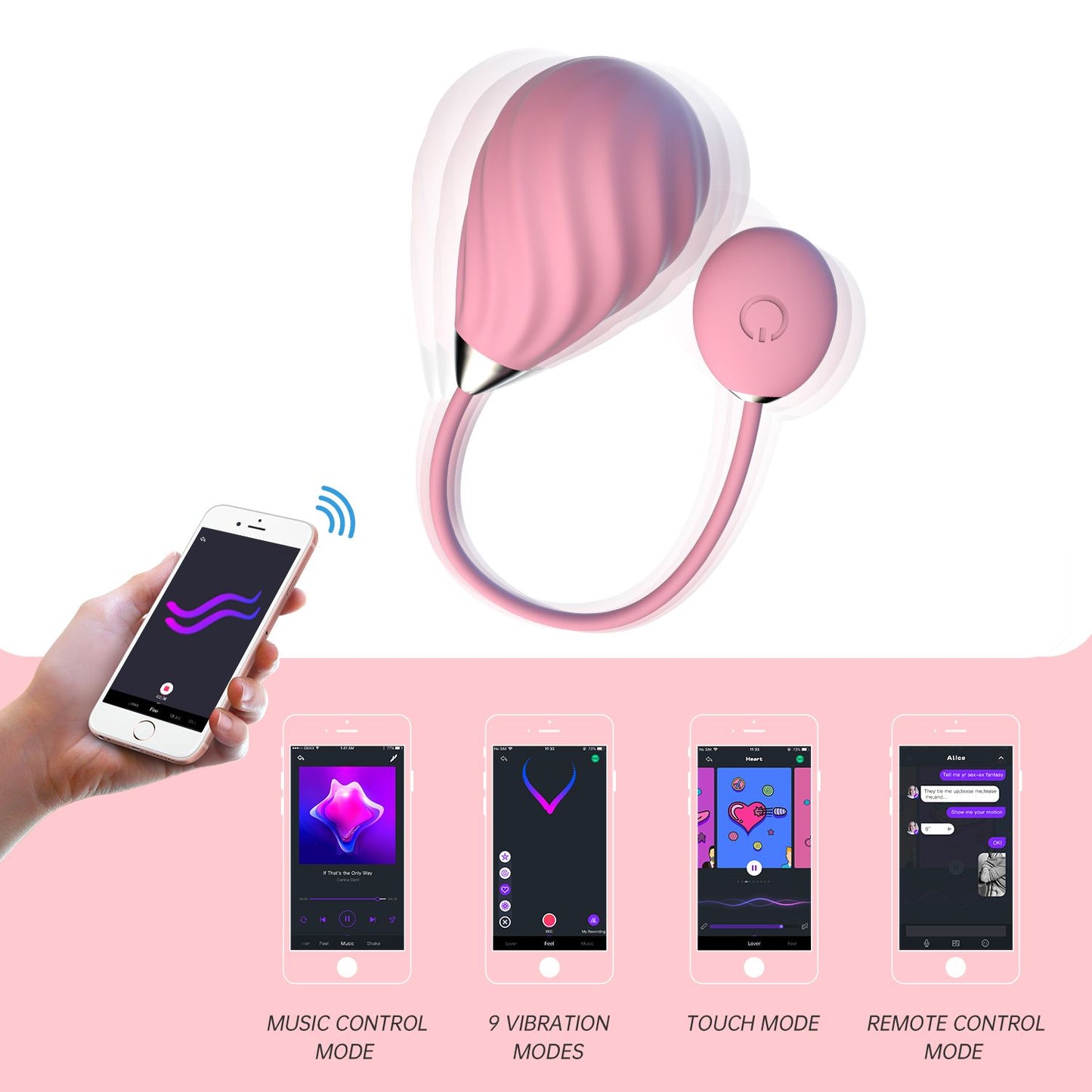 Magic Sundae App Controlled Vibratie Eitje - Roze