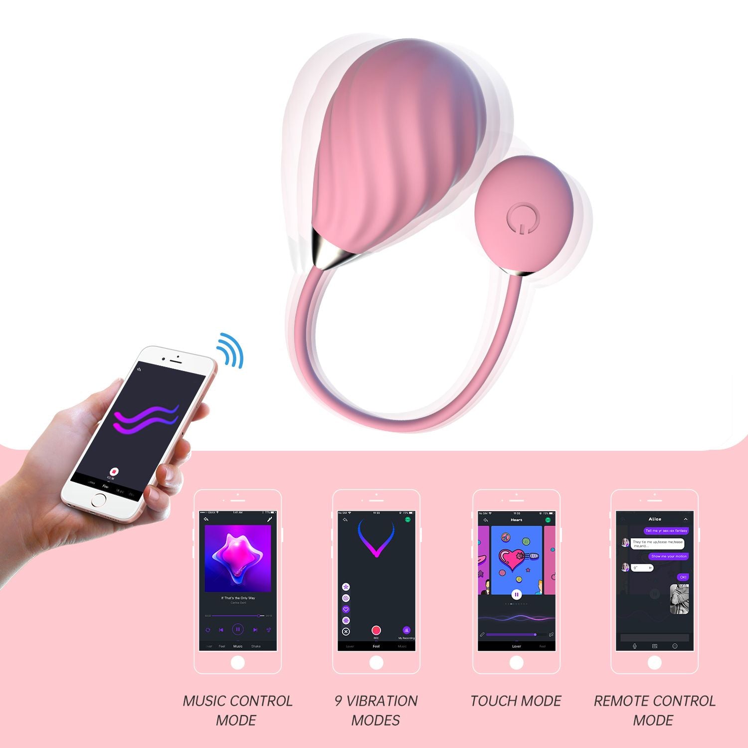 Magic Sundae App Controlled Vibratie Eitje - Roze