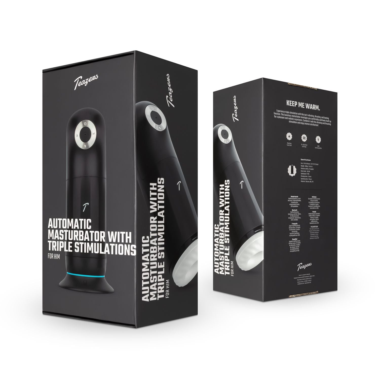 Teazers Automatische Masturbator met Driedubbele Stimulatie