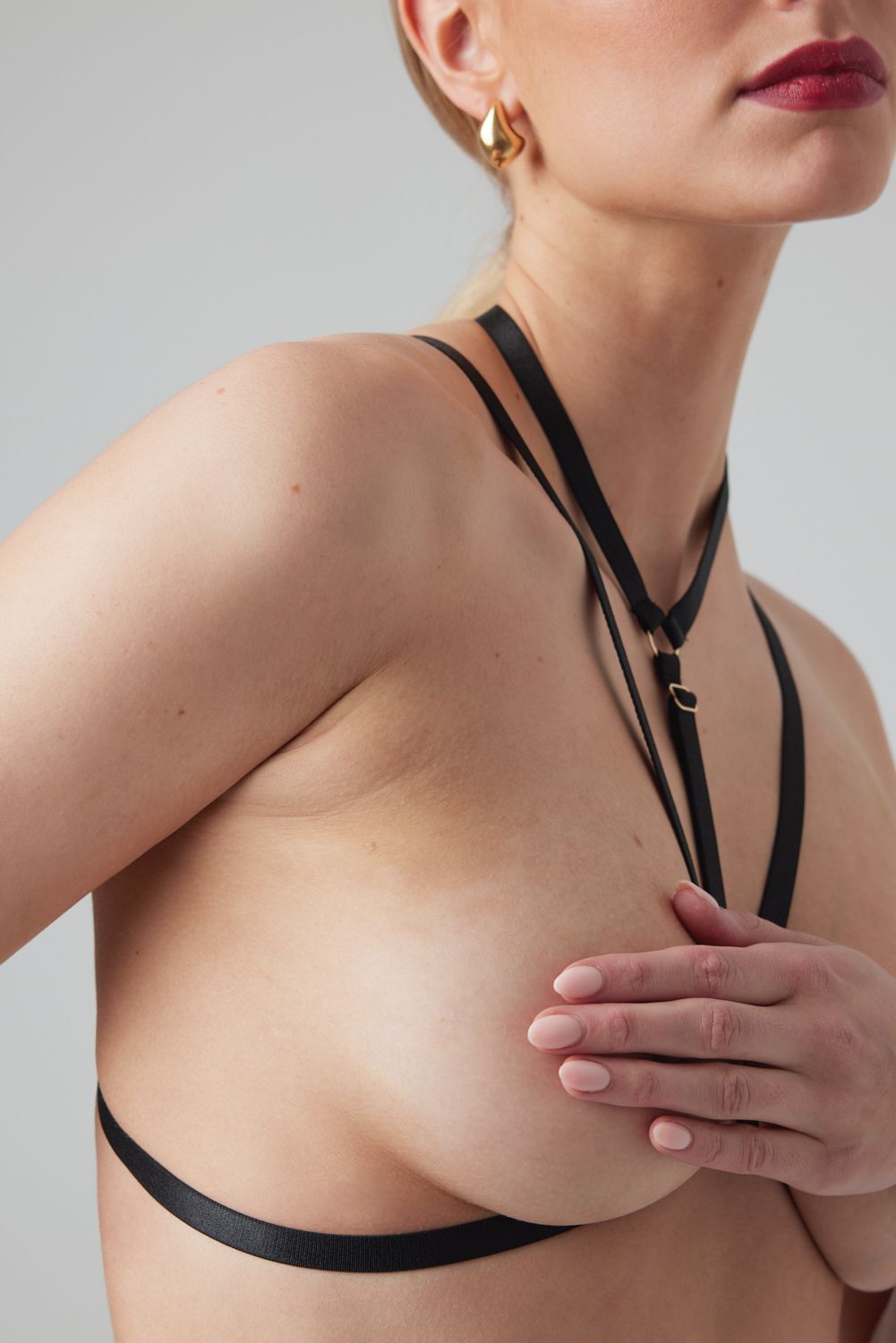 Strappy Harness Bralette Secret Love-  black