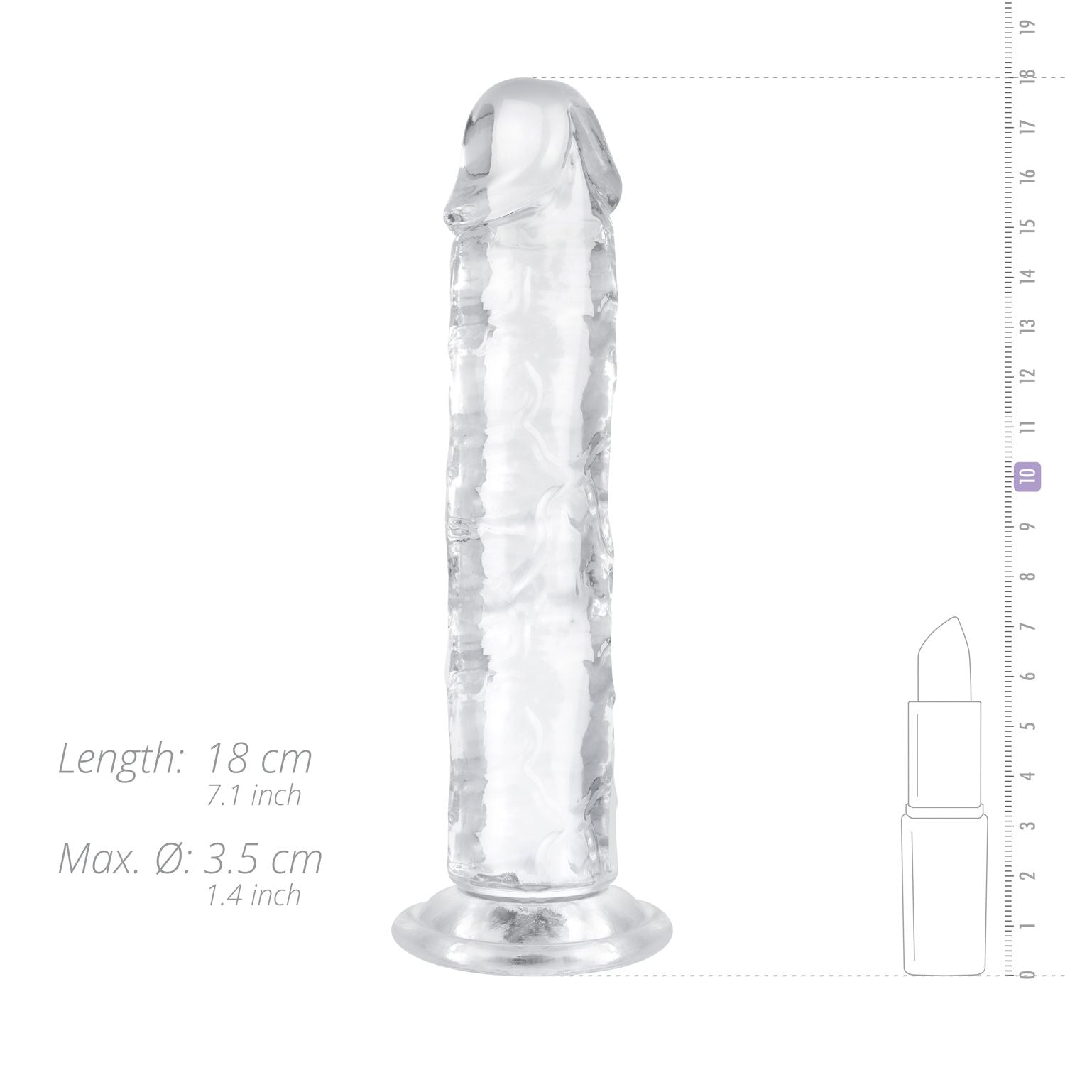 Jelly Dildo zonder ballen - 16 cm
