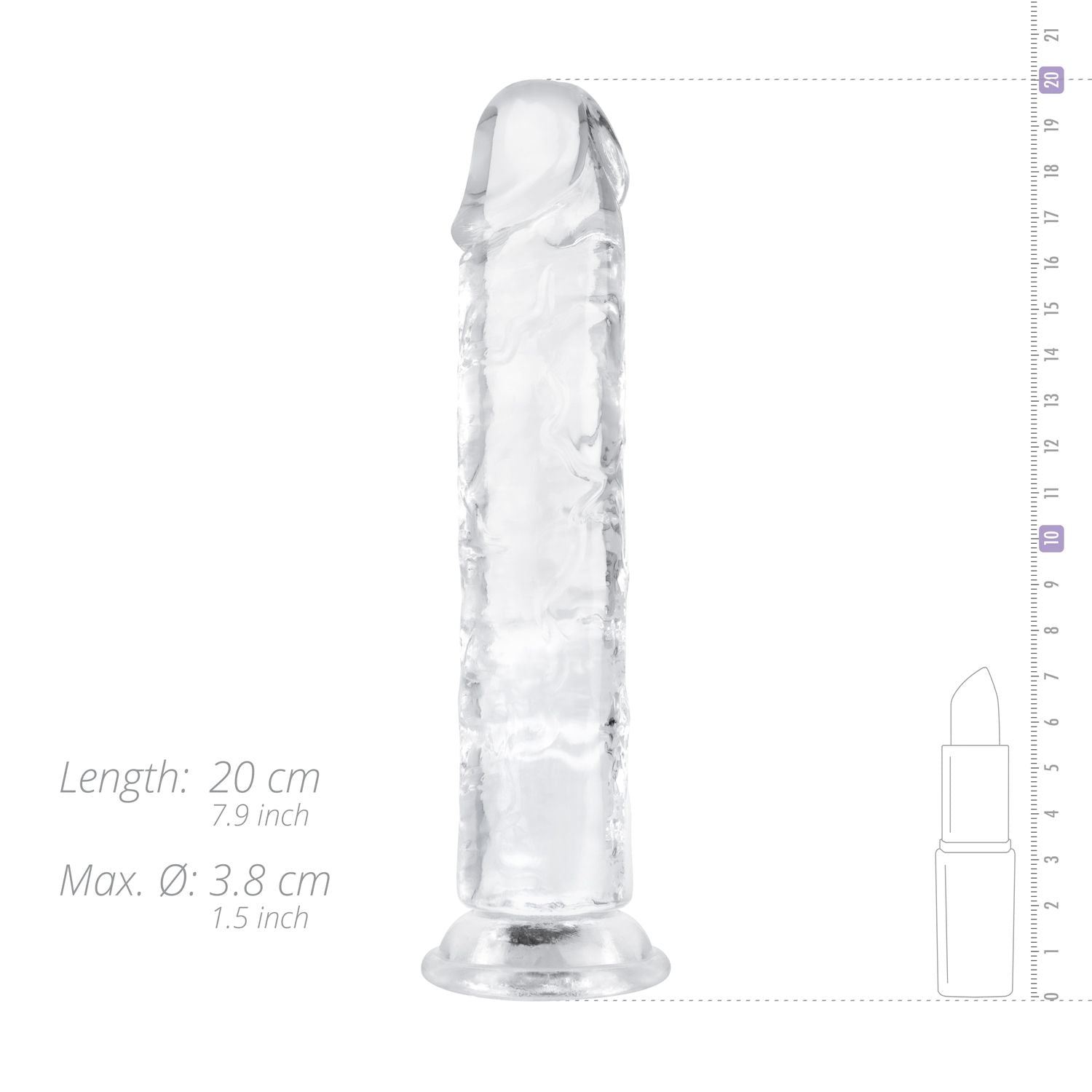 Jelly Dildo zonder ballen - 18 cm