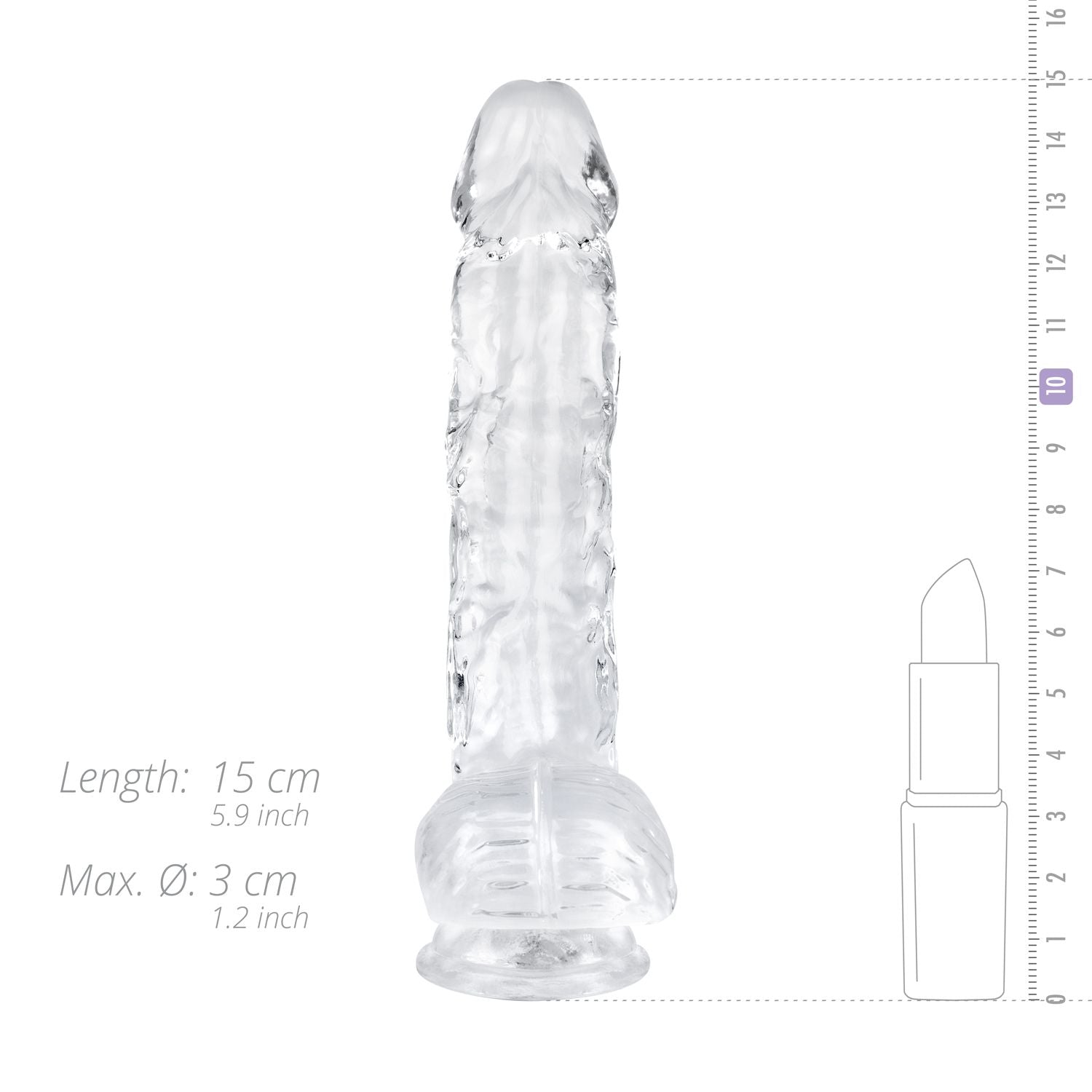 Jelly Dildo met Ballen - 13,5 cm