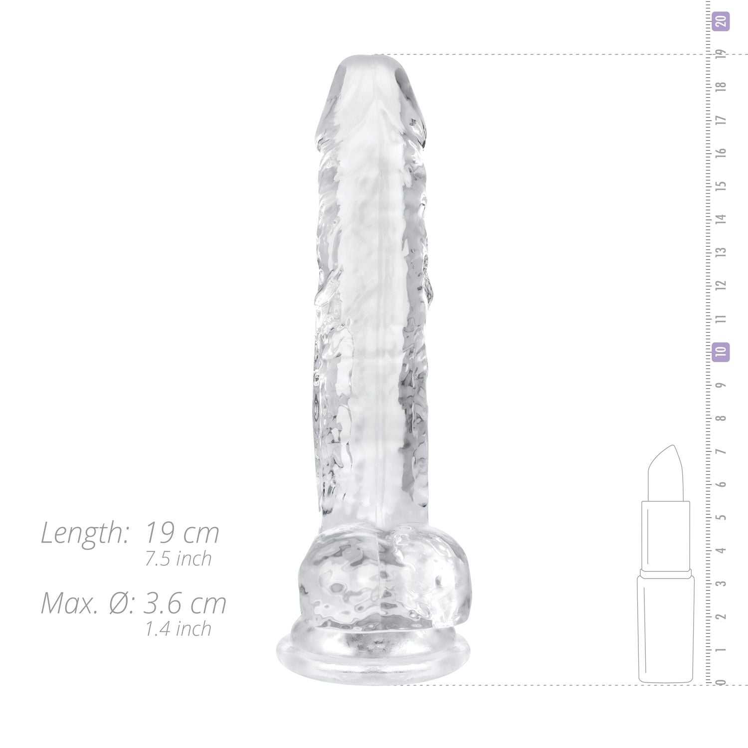 Jelly Dildo met ballen - 17 cm