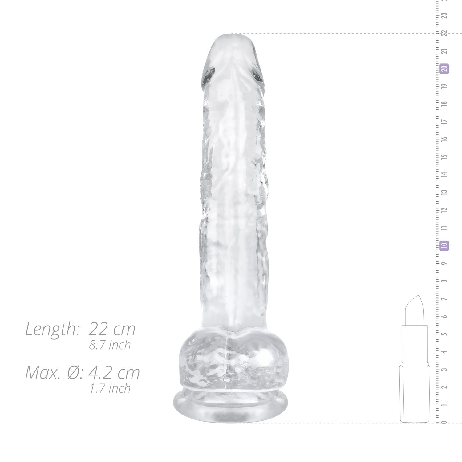 Jelly Dildo met ballen - 19 cm