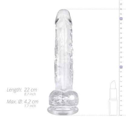 Jelly Dildo met ballen - 19 cm
