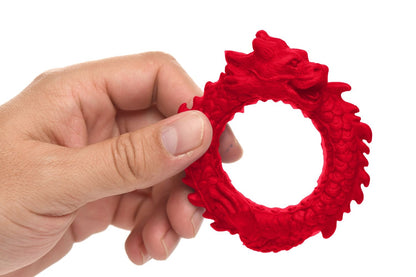 XR Brands - Rise of the Dragon Silliconen Penisring - Rood