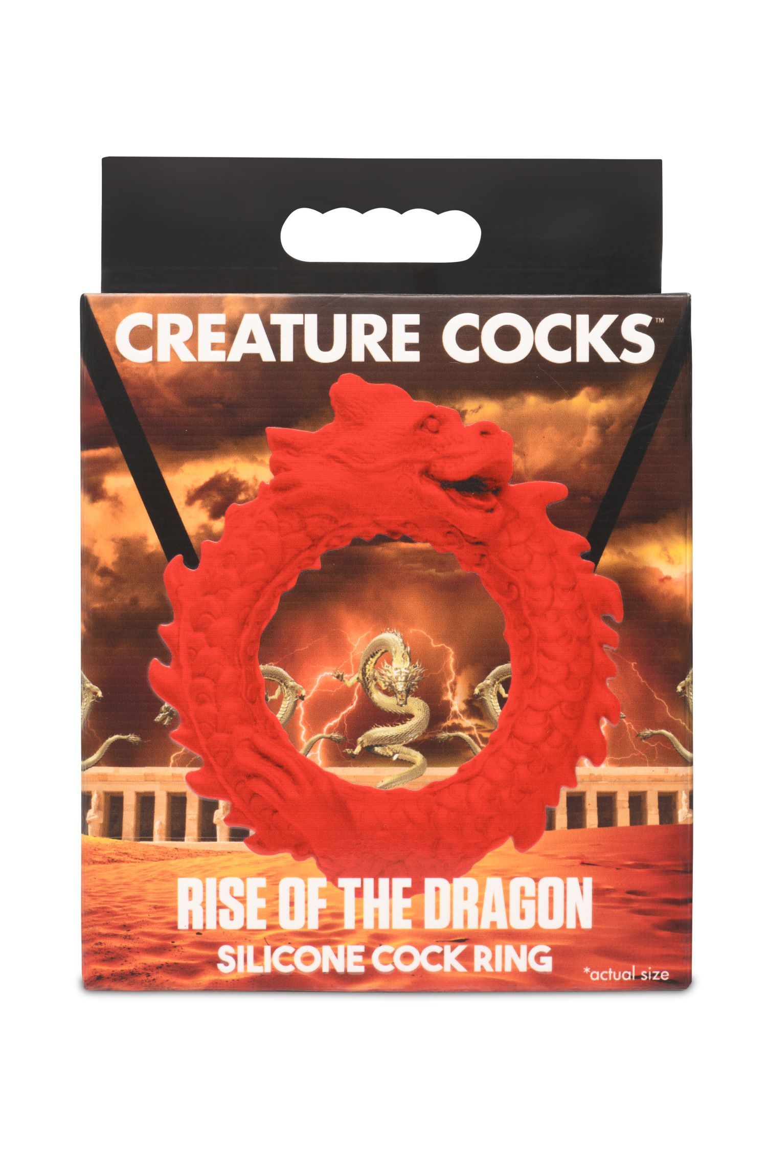 XR Brands - Rise of the Dragon Silliconen Penisring - Rood