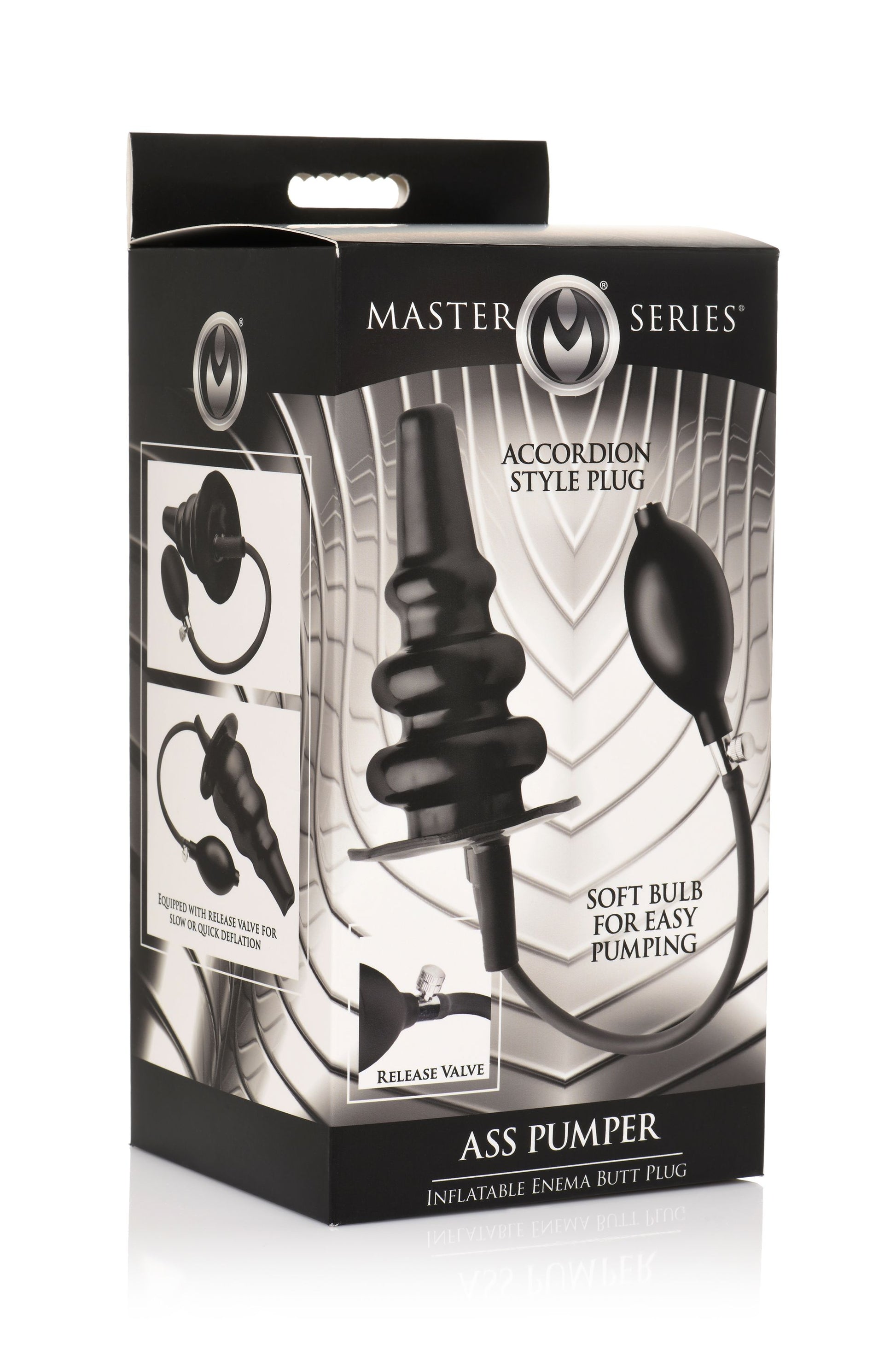 Opblaasbare Enema Buttplug - Zwart