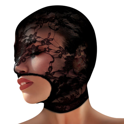 Lace Seduction Bondage Masker - Zwart