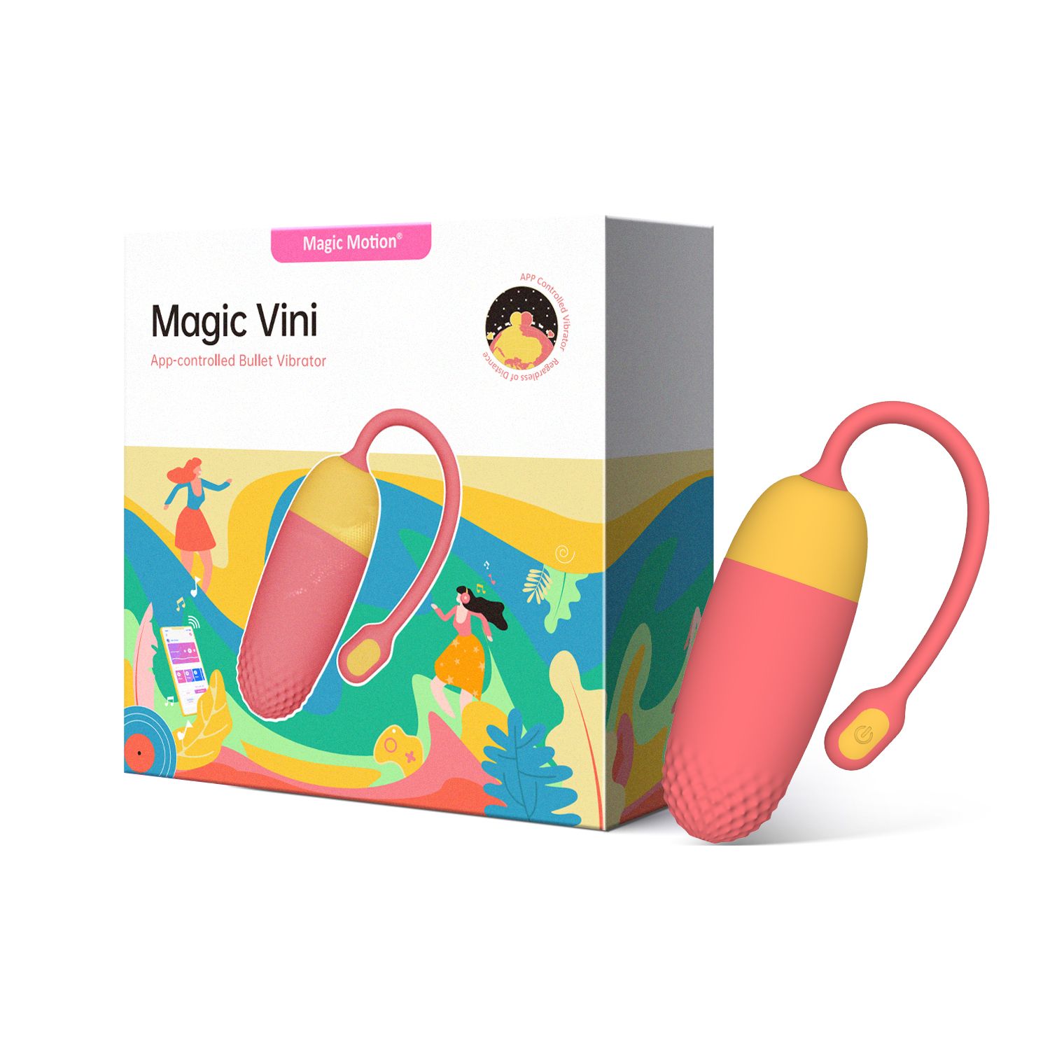 Magic Motion - Vini App Controlled Vibratie Eitje - Koraal/Geel