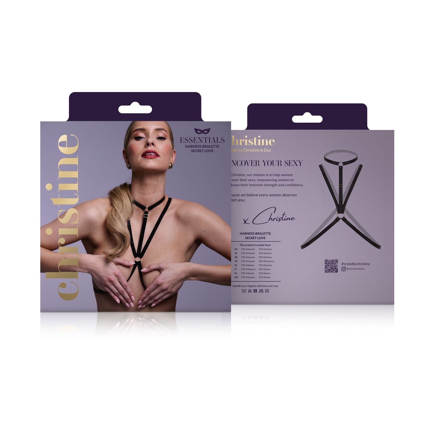 Strappy Harness Bralette Secret Love-  black