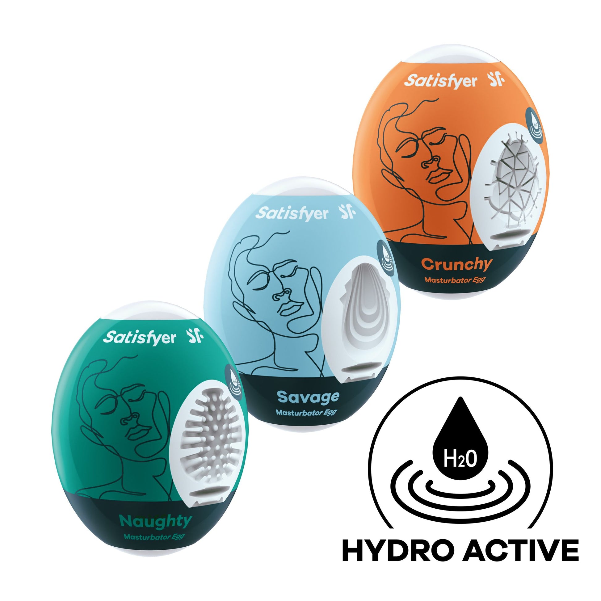 Satisfyer Masturbator Egg Set Naughty, Savage & Crunchy