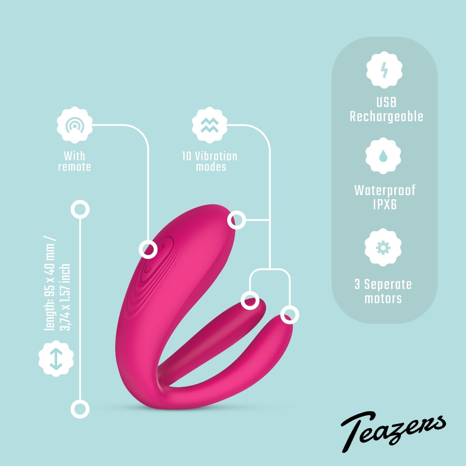 Teazers Koppel vibrator met Afstandsbediening