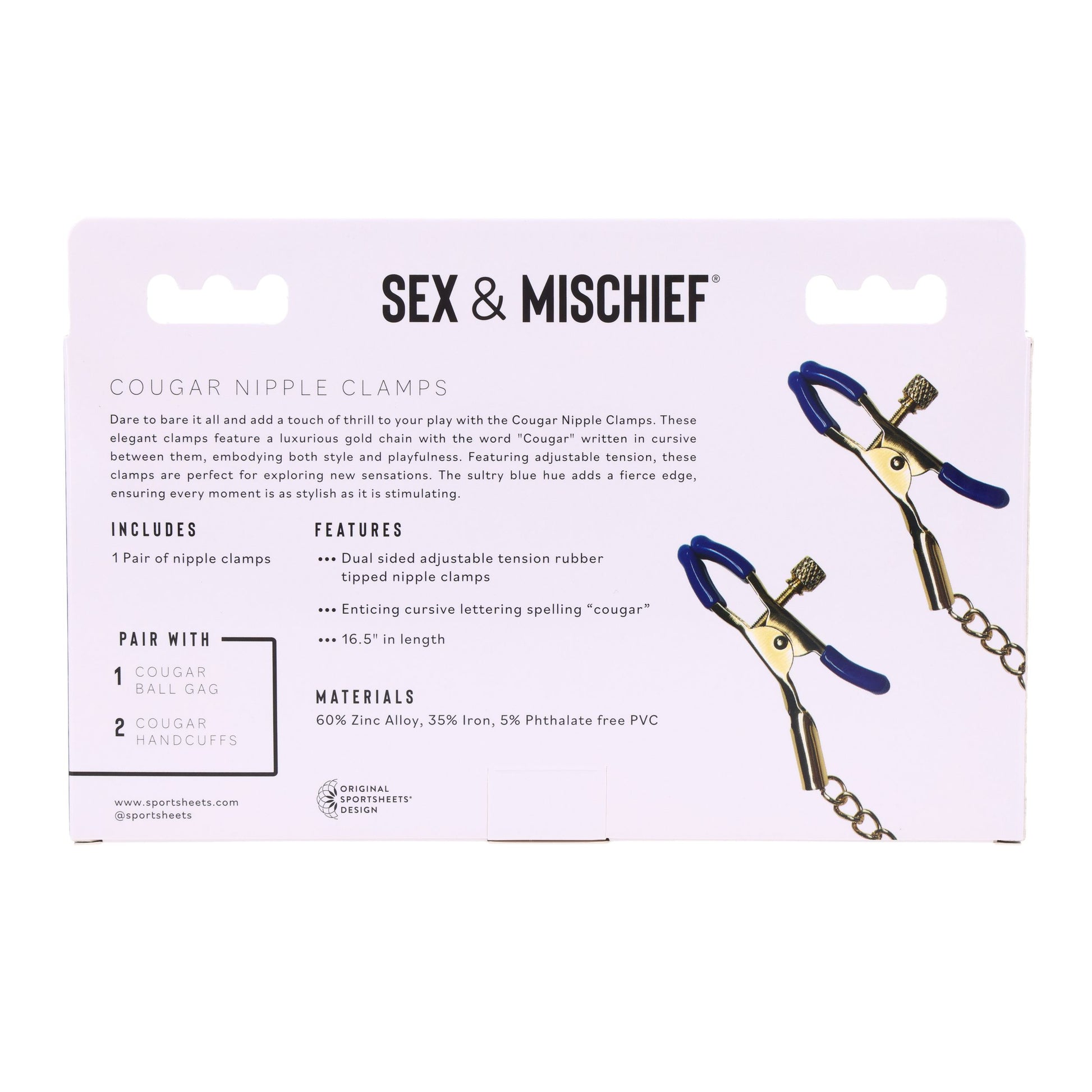 Sportsheets - Cougar Tepelklemmen - Goud