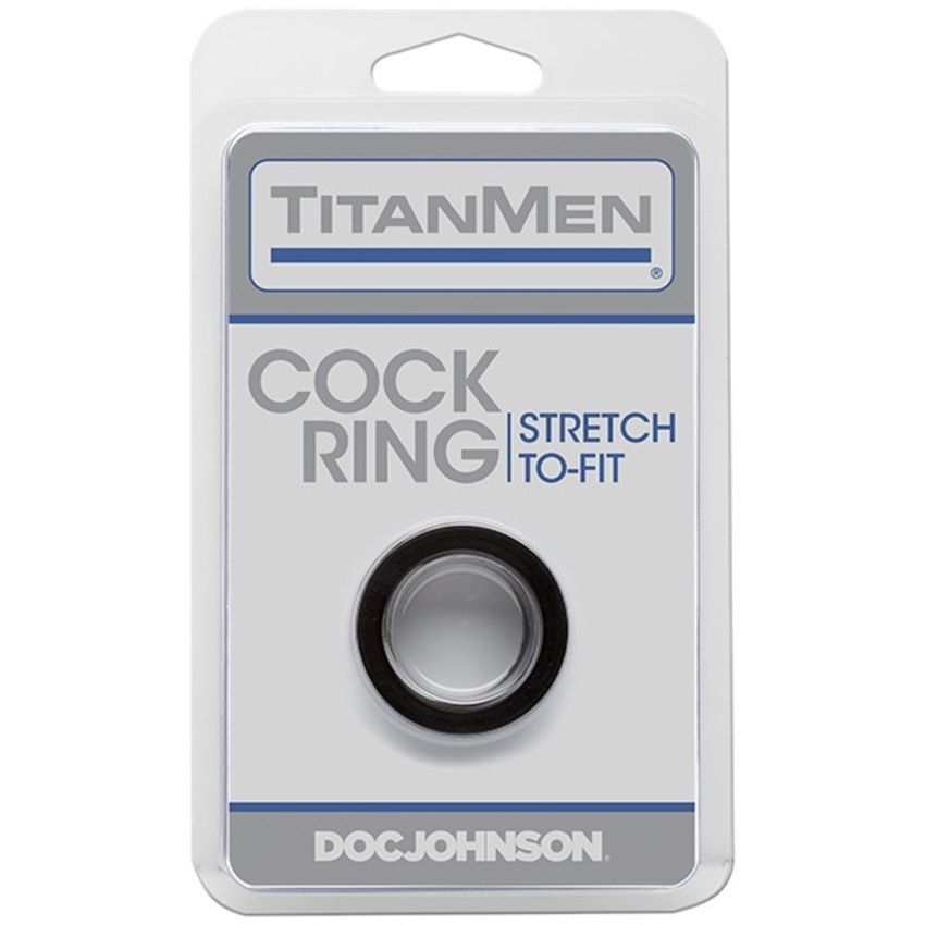 Doc Johnson - TitanMen Cock Ring - Zwart