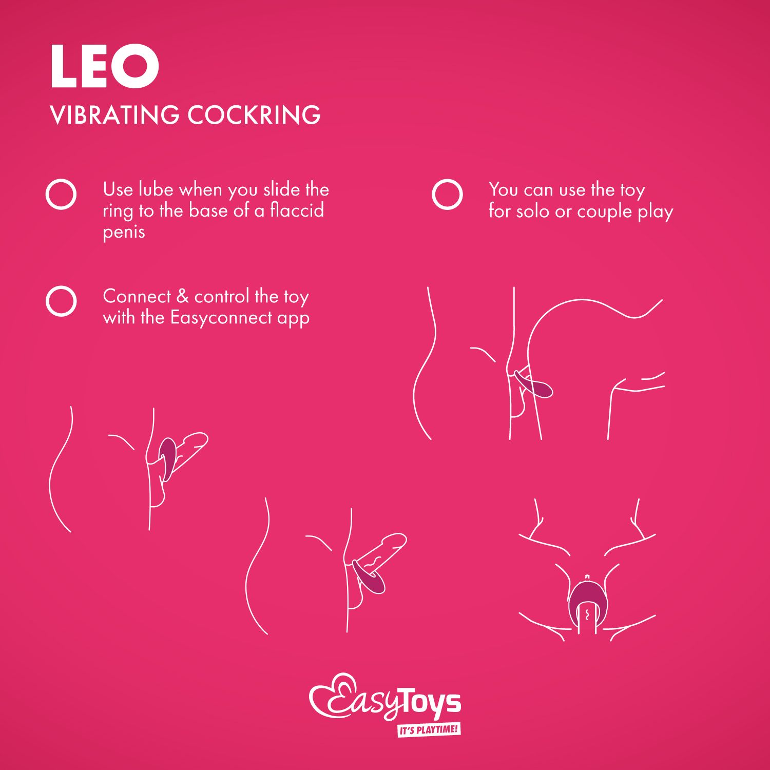 EasyConnect - Vibrerende Cockring Leo app gestuurd